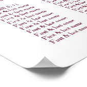 Cherry Blossom Pink White Wedding Seding Chart Poster (Hoek)