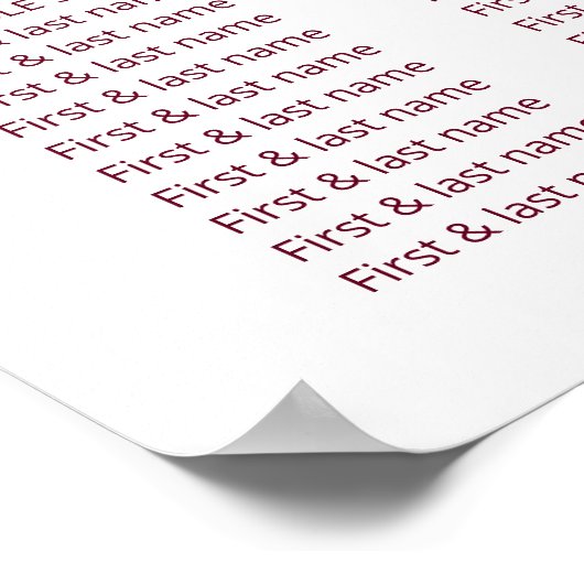 Cherry Blossom Pink White Wedding Seding Chart Poster (Hoek)