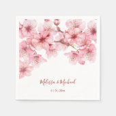 Cherry Blossom Pink White Wedding Servet (Voorkant)