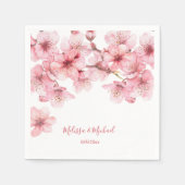 Cherry Blossom Pink White Wedding Servet (Voorkant)