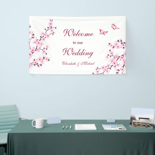 Cherry Blossom Pink White Wedding Spandoek (Beurs)