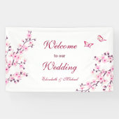 Cherry Blossom Pink White Wedding Spandoek (Horizontaal)