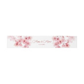 Cherry Blossom Pink White Wedding Uitnodigingen Wikkel (Vlak)