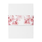 Cherry Blossom Pink White Wedding Uitnodigingen Wikkel (Achterkant Voorbeeld)