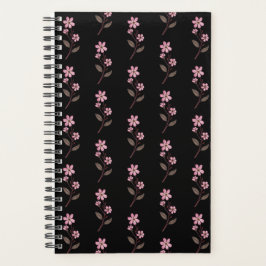 Cherry Blossom Planner - Zwart Patroon