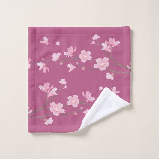 Cherry Blossom - Plum Bad Handdoek (Wasdoekje)