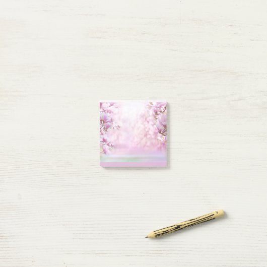Cherry Blossom Post merkt op Post-it® Notes (Op bureau)
