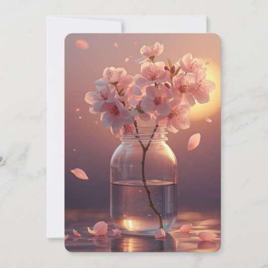 Cherry Blossom Postcard - Elegant Hand-Drawn Sakur Kaart (Voorkant)