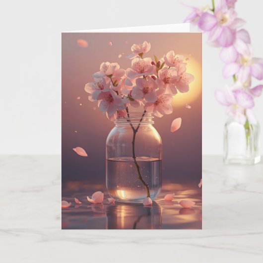 Cherry Blossom Postcard - Elegant Hand-Drawn Sakur Kaart (Orchidee)