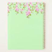 Cherry Blossom Pretty Pink & Green Custom  Planner (Achterkant)