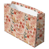 Cherry Blossom Print Grote Gift Bag Groot Cadeauzakje (Achterkant Gekanteld)