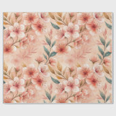 Cherry Blossom Print Wrapping Paper Roll Cadeaupapier (Vlak)