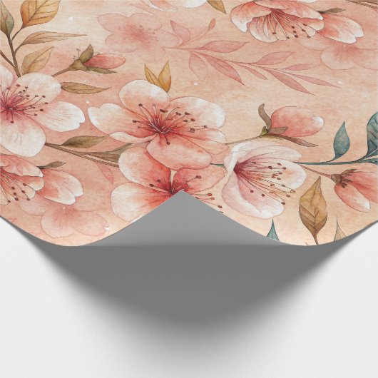 Cherry Blossom Print Wrapping Paper Roll Cadeaupapier (Hoek)