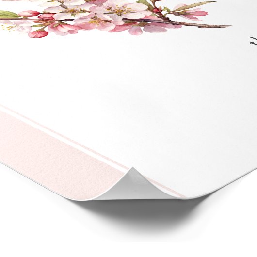 Cherry Blossom Printable Wedding Guestbook Sign Poster (Hoek)