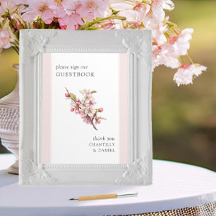 Cherry Blossom Printable Wedding Guestbook Sign Poster