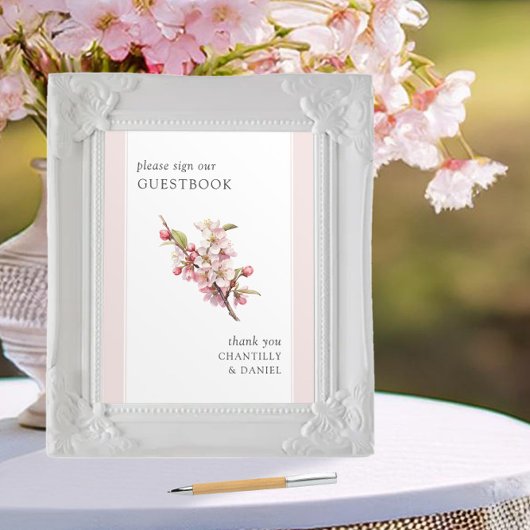 Cherry Blossom Printable Wedding Guestbook Sign Poster