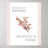 Cherry Blossom Printable Wedding Welkom Poster (Voorkant)