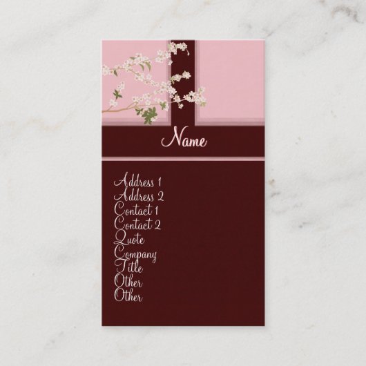 Cherry Blossom Profile Card Visitekaartje (Voorkant)