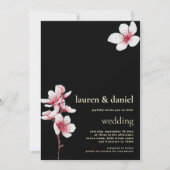 Cherry Blossom QR Champagne Goud Zwart Kaart (Voorkant)