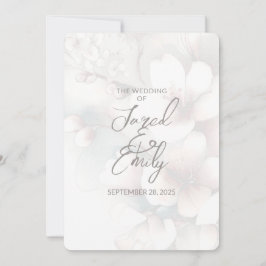 Cherry Blossom QR Code Huwelijksuitnodiging Kaart