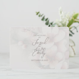 Cherry Blossom QR Code Huwelijksuitnodiging Kaart