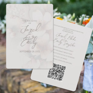 Cherry Blossom QR Code Huwelijksuitnodiging Kaart