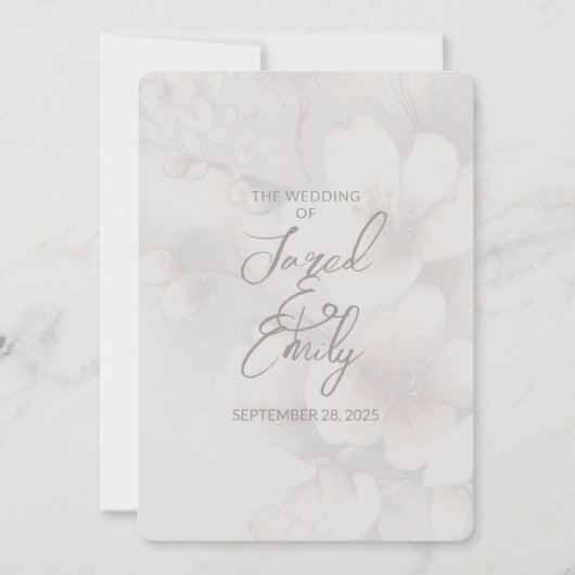 Cherry Blossom QR Code Huwelijksuitnodiging Kaart (Voorkant)