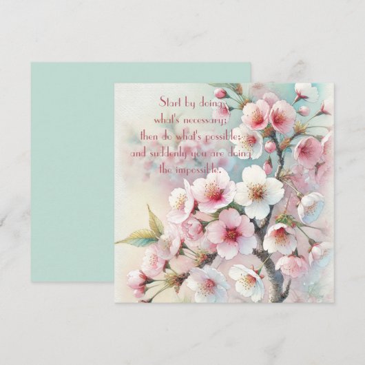 Cherry Blossom & Quote Bedankkaart (Voorkant / Achterkant)