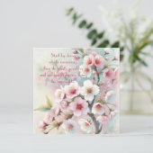 Cherry Blossom & Quote Bedankkaart (Staand voorkant)