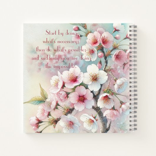 Cherry Blossom & Quote Notitieboek (Achterkant)