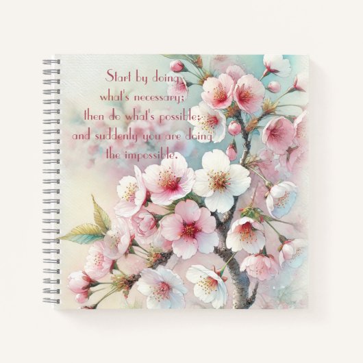 Cherry Blossom & Quote Notitieboek (Voorkant)