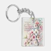 Cherry Blossom & Quote Sleutelhanger (Voorkant Links)