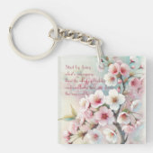 Cherry Blossom & Quote Sleutelhanger (Voorkant)