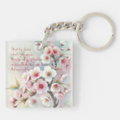 Cherry Blossom & Quote Sleutelhanger (Achterkant)