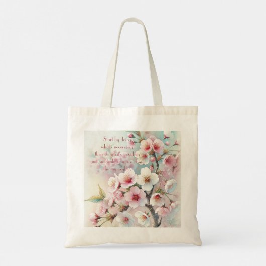 Cherry Blossom & Quote Tote Bag (Achterkant)