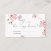 Cherry blossom raden hoeveel kisses brudal game informatiekaartje (Voorkant)