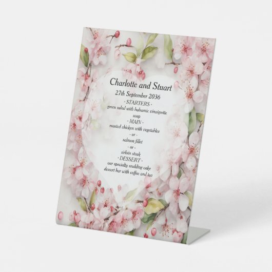 Cherry Blossom Reclamebord Met Voetstuk (Voorkant)