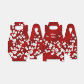 Cherry Blossom Red Black White Aangepaste verjaard Bedankdoosjes (Uitgevouwen)