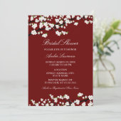 Cherry Blossom Red Bridal Shower Kaart (Staand voorkant)