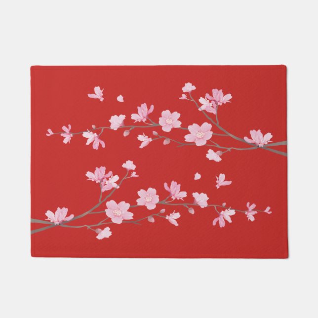Cherry Blossom - Red Deurmat (Voorkant)