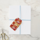 Cherry Blossom Red en roze Petals Cadeaulabel (Met Touw)