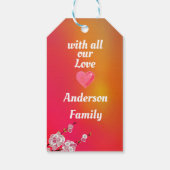 Cherry Blossom Red en roze Petals Cadeaulabel (Achterkant)