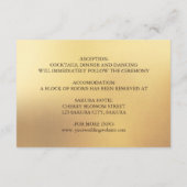 Cherry Blossom Red Gold Chinese bruiloft Informatiekaartje (Achterkant)