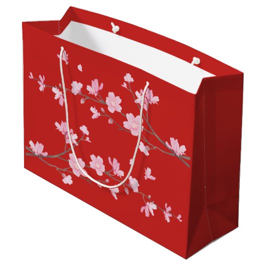 Cherry Blossom - Red Groot Cadeauzakje (Achterkant Gekanteld)