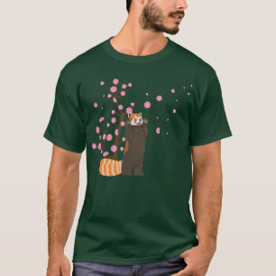 Cherry Blossom Red Panda Animal Japanse Sakura Fl T-shirt