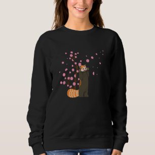 Cherry Blossom Red Panda Animal Japanse Sakura Fl Trui