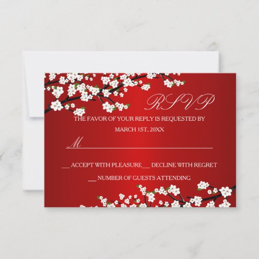 Cherry Blossom Red RSVP (Voorkant)