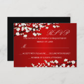 Cherry Blossom Red RSVP (Voorkant / Achterkant)