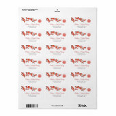 Cherry Blossom Red White | Chinees huwelijk Etiket (Full Sheet)