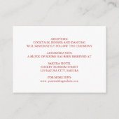 Cherry Blossom Red White Chinese bruiloft Informatiekaartje (Achterkant)